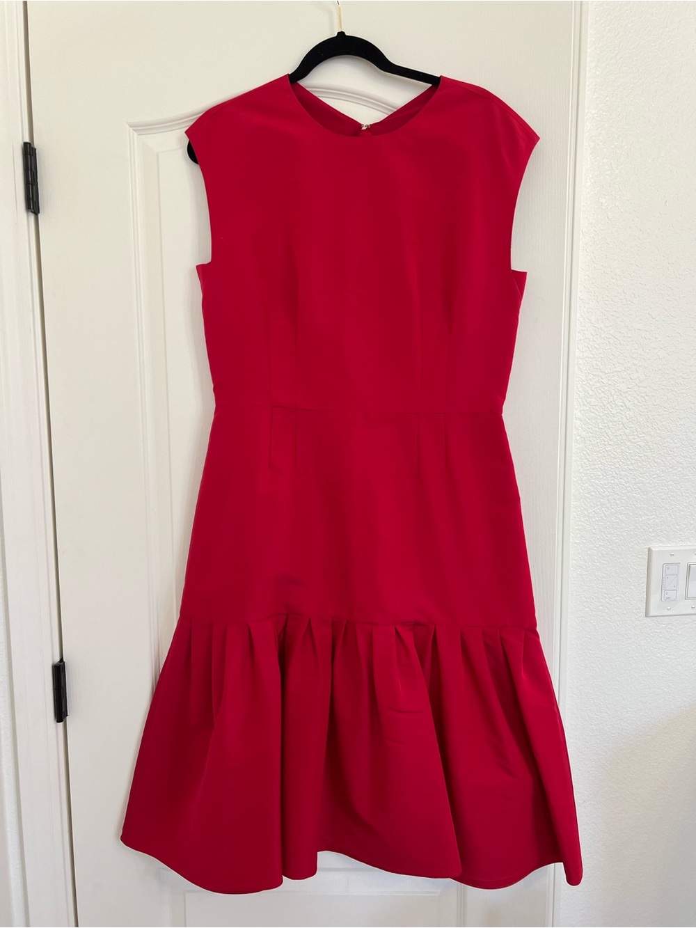 Carolina Herrera Red Sleeveless Fit-and-Flare Dress